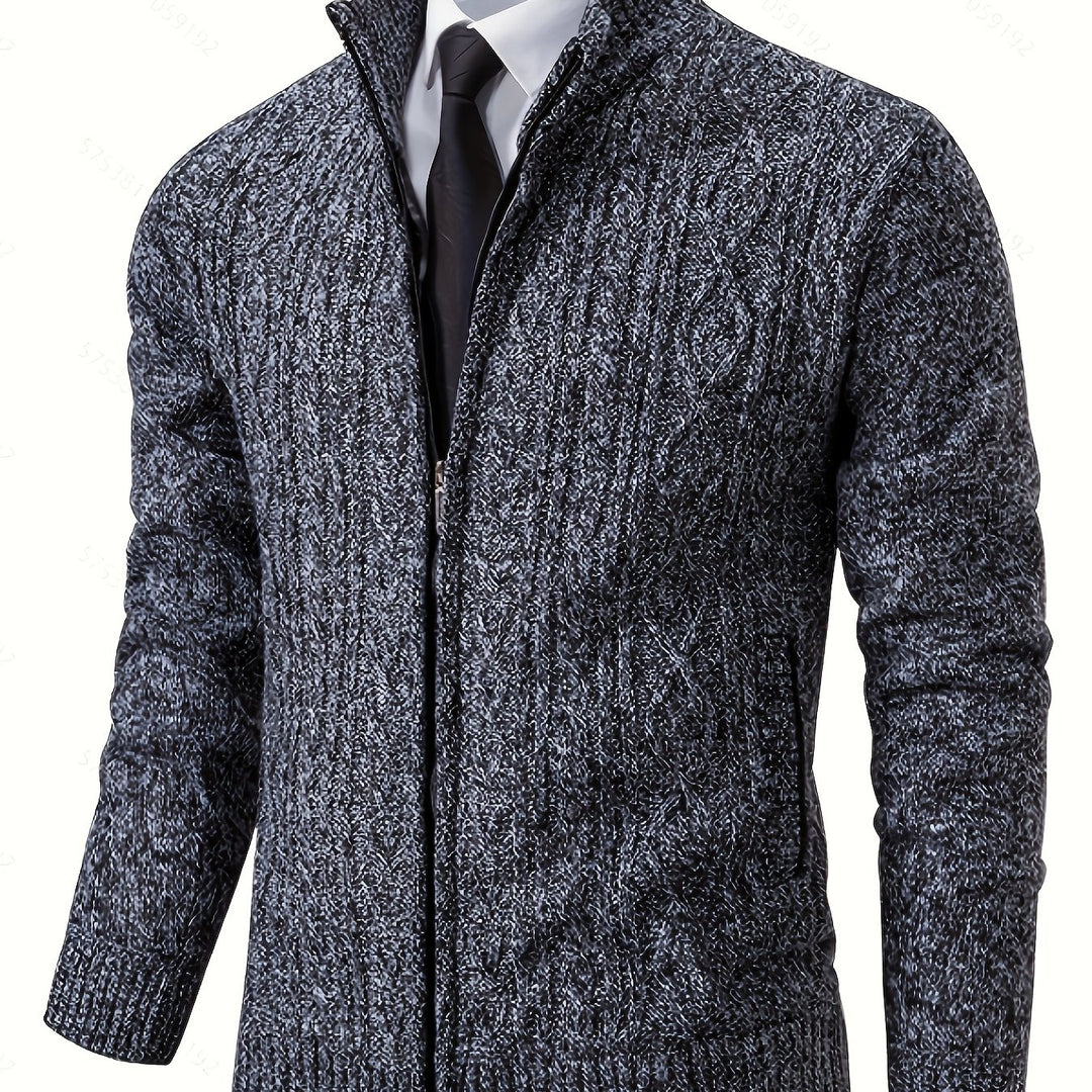 Malcolm | Textured Zip-Up Cardigan