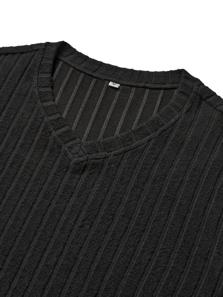 Desmond | Ribbed V-Neck Long Sleeve Top