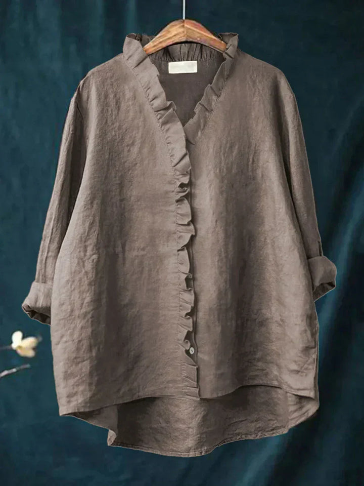 Eliza | Casual Ruffle V Neck Blouse
