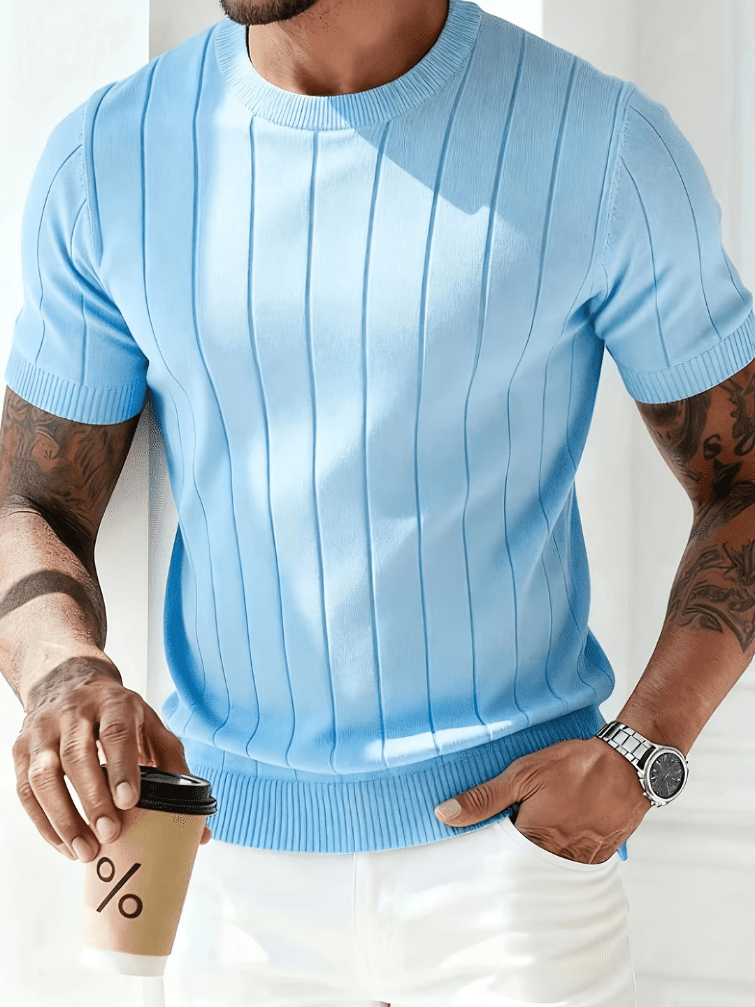 Landon | Ribbed Short-Sleeve Top