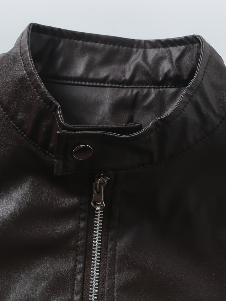 Dominic | Classic Stand-Collar Moto Jacket