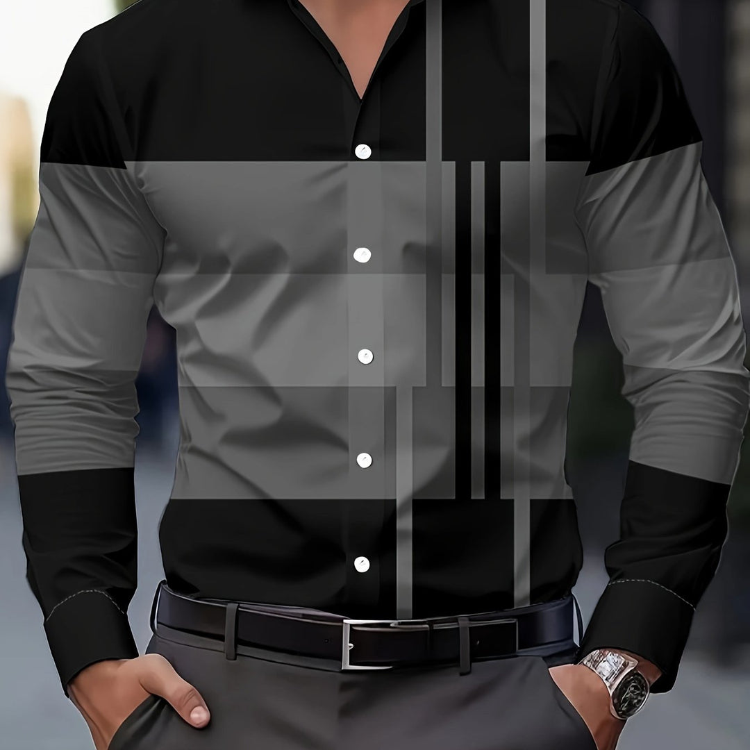 Nathan | Refined Colorblock Button-Up Shirt