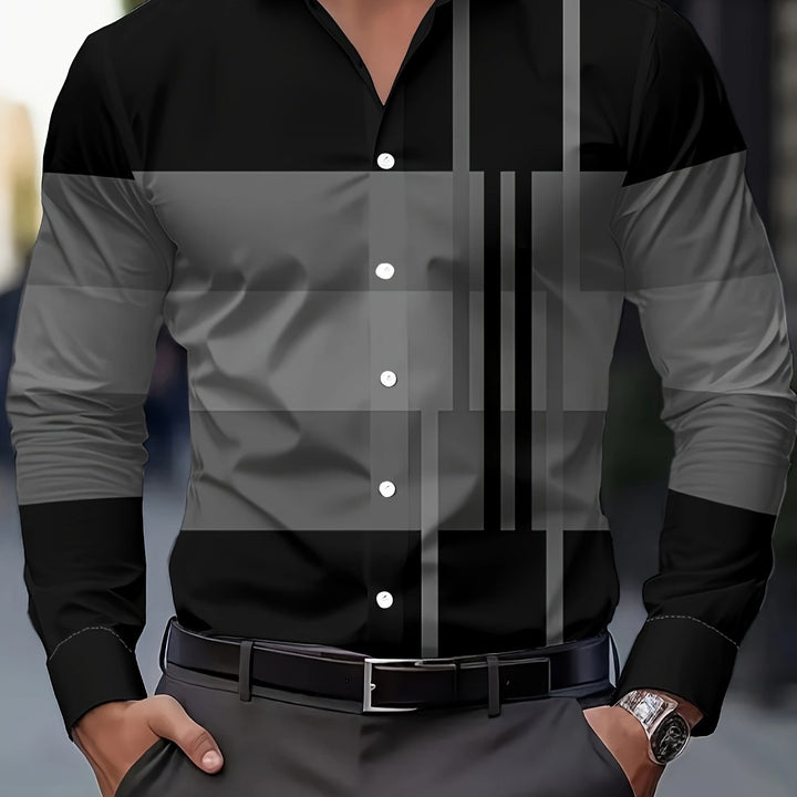 Nathan | Refined Colorblock Button-Up Shirt
