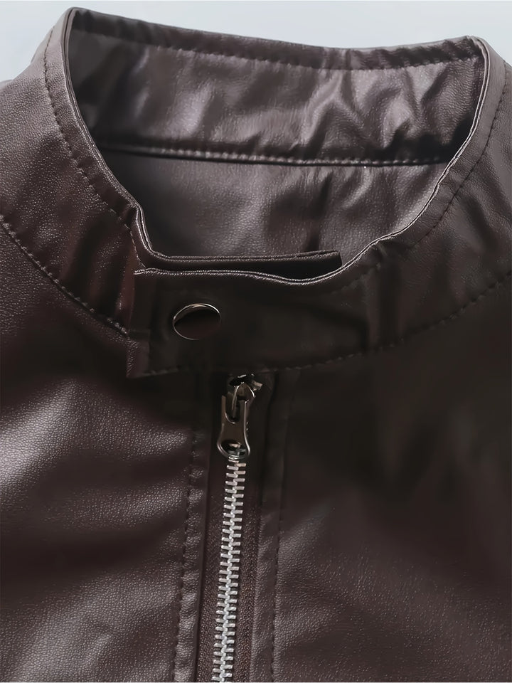 Bruno | Classic Stand-Collar Moto Jacket