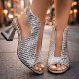 Odette | Sculpted Peep-Toe Heels