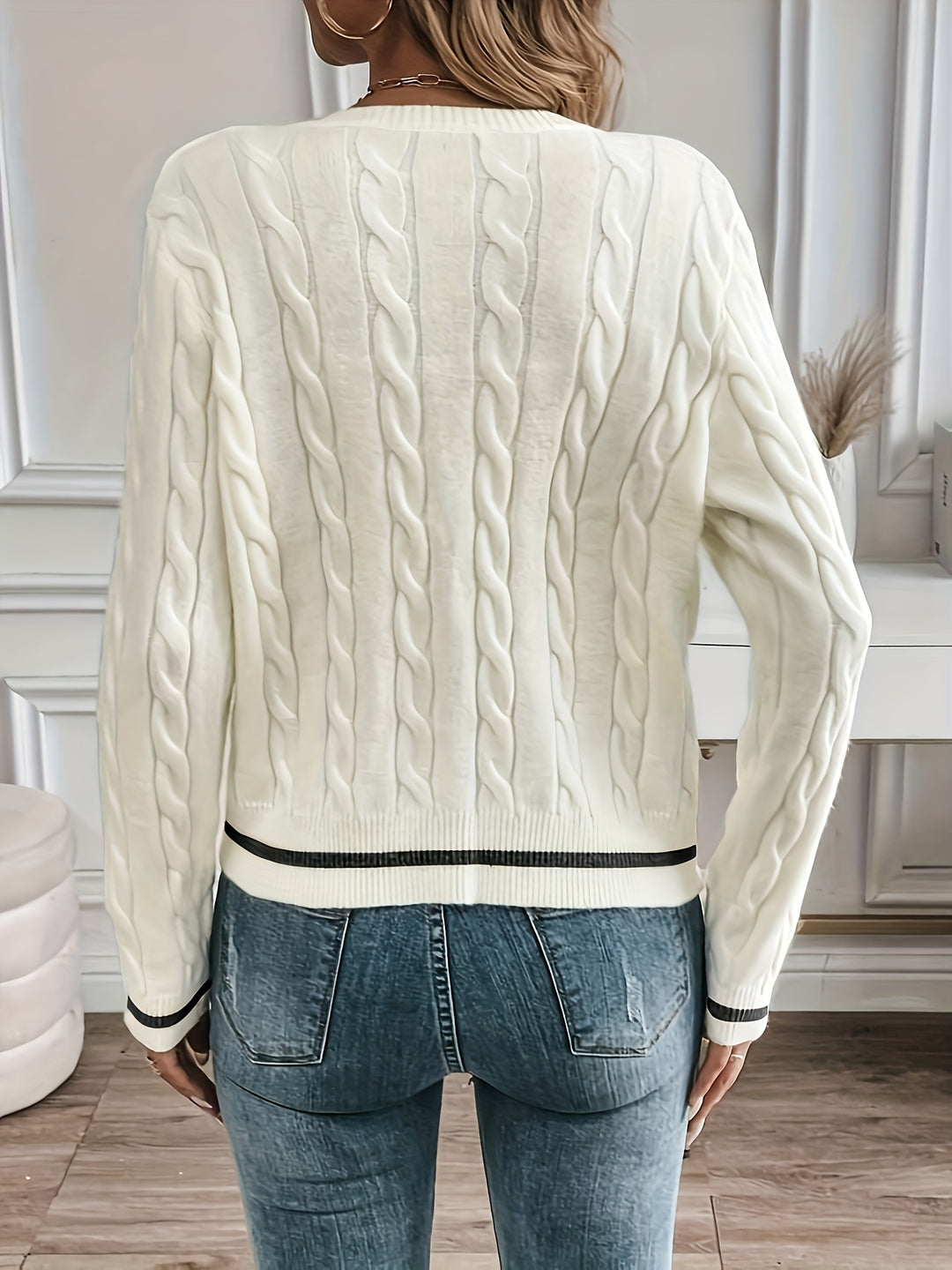 Brielle | Cable-Knit Button-Front Cardigan