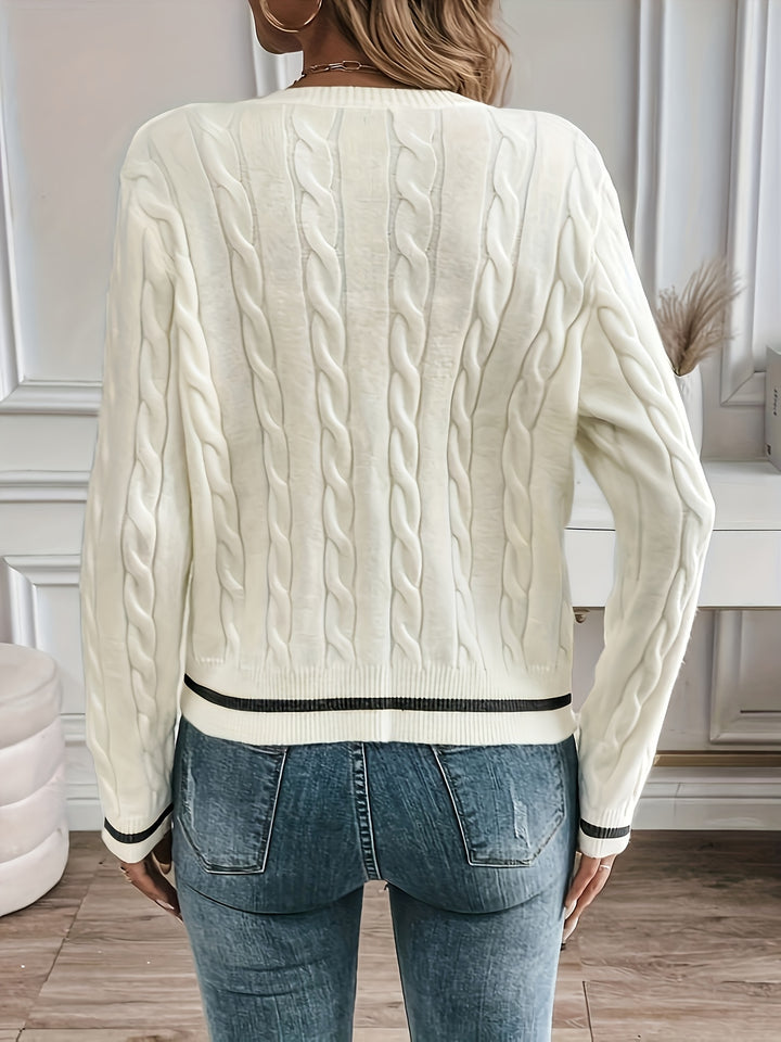 Brielle | Cable-Knit Button-Front Cardigan