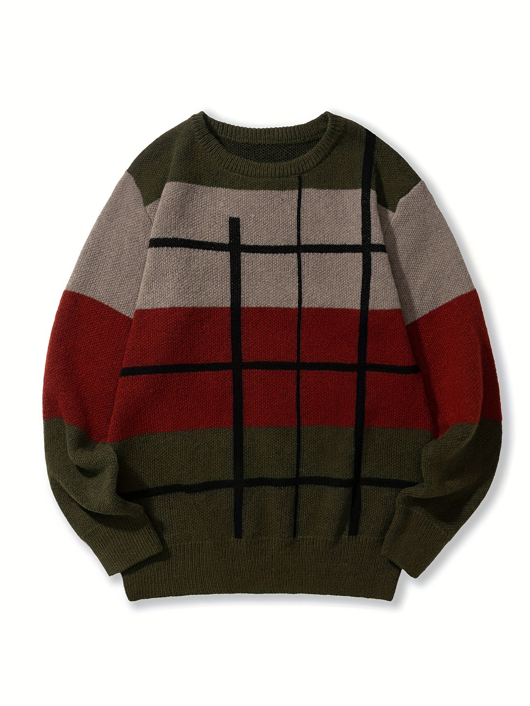 Edmund | Color Block Crewneck Sweater