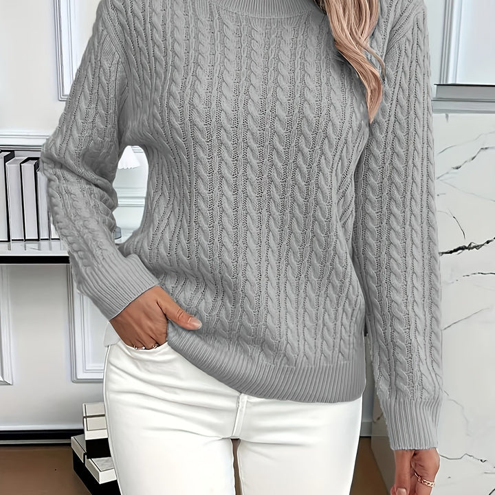 Elspeth | Cable-Knit Round Neck Sweater
