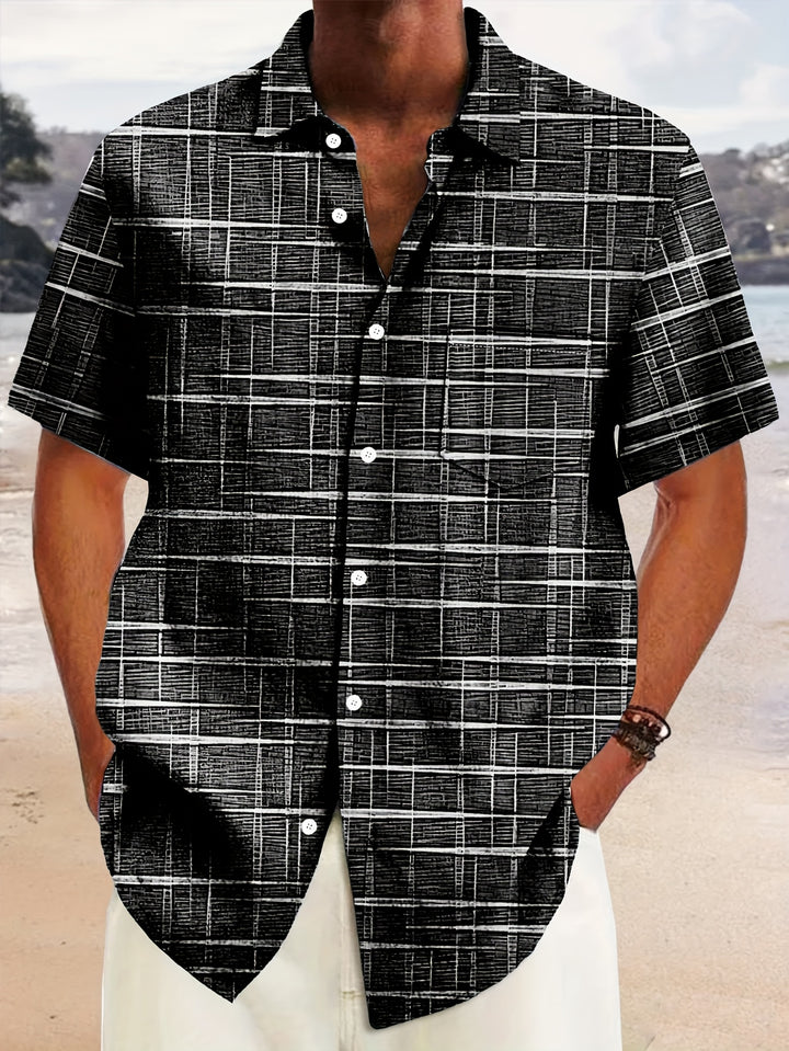 Weston | Textured Grid Short Sleeve Shirt