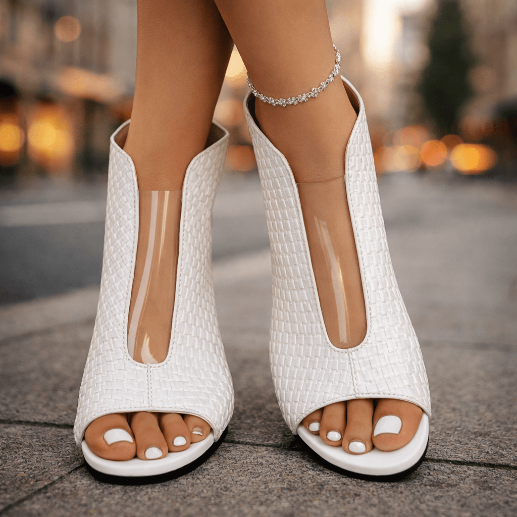 Odette | Sculpted Peep-Toe Heels