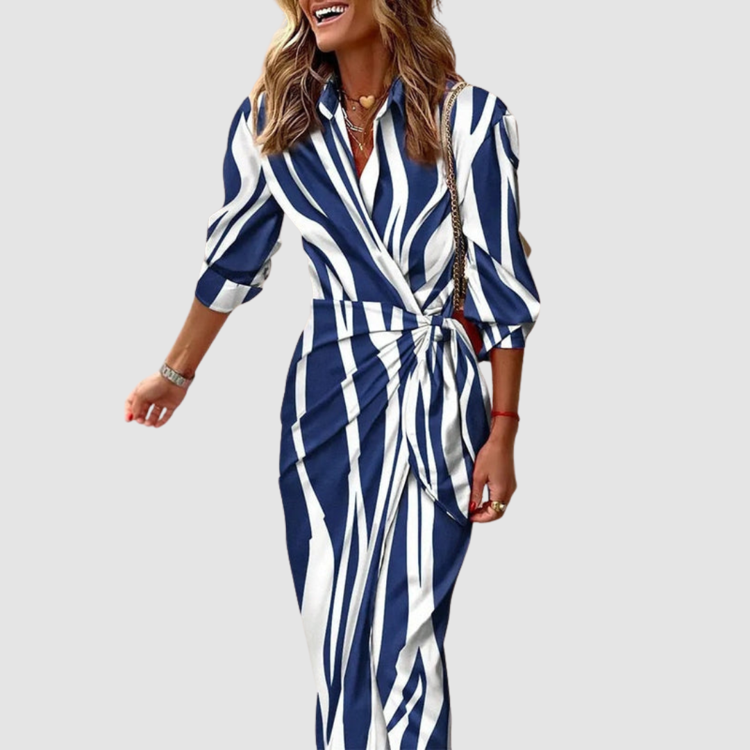 Celeste | Classic Striped Midi Dress
