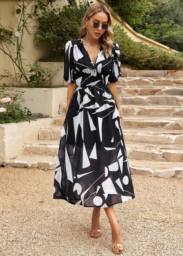 Estella | Floral Flattering Midi Dress