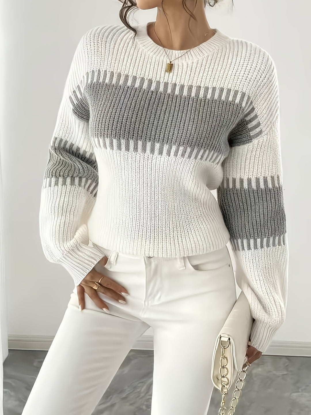 Lorna | Colour-Block Striped Sweater