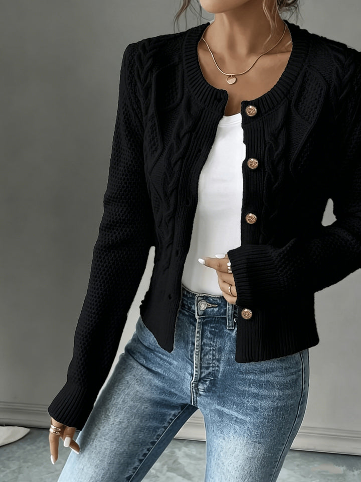 Matilda | Cable-Knit Button-Front Cardigan