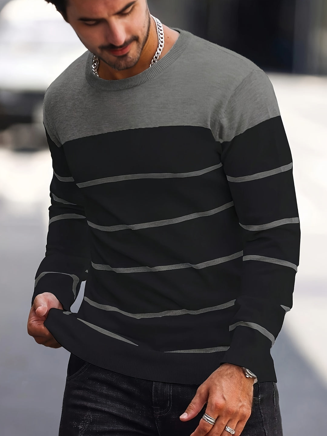 Bennington | Classic Striped Crew Neck Sweater
