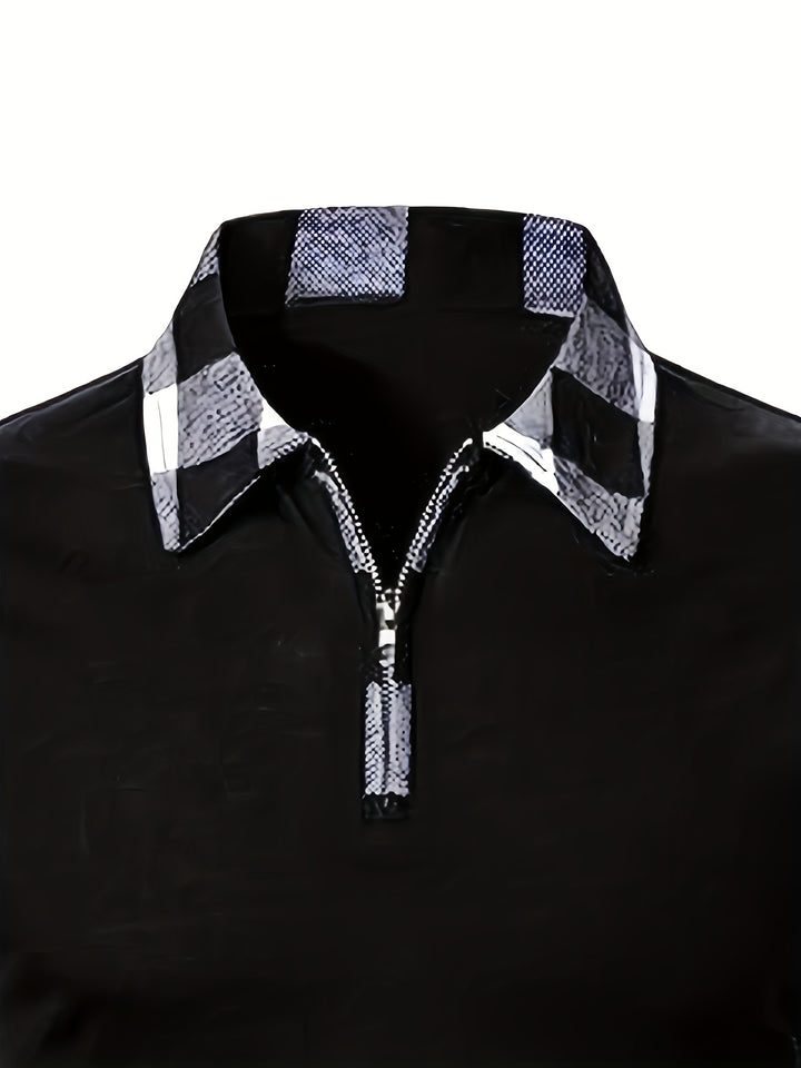Donovan | Half-Zip Plaid-Sleeve Casual Shirt