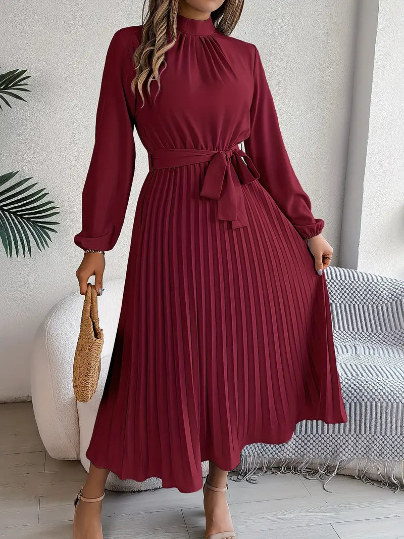 Isabelle | Elegant Belted Waist Midi Dress