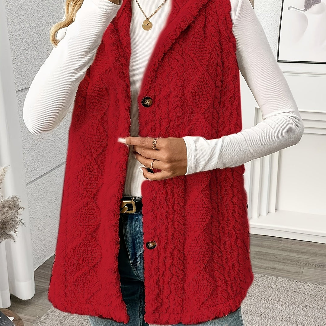 Greta | Cozy Hooded Button-Front Vest