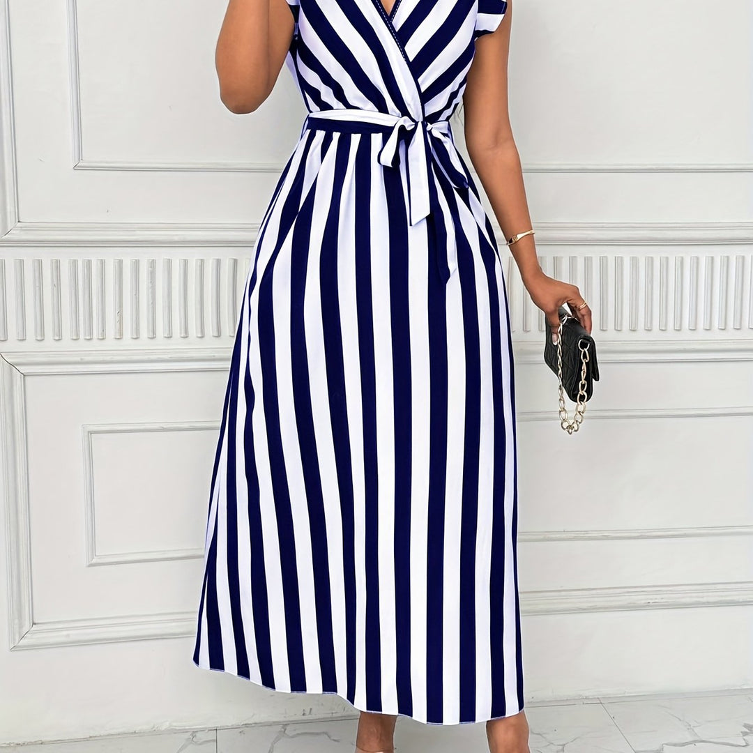 Beatrix | Striped Wrap Maxi Dress