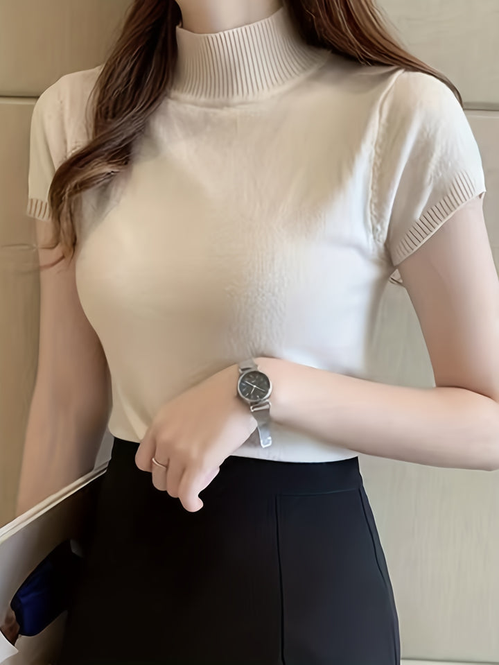 Marnie | Half-Turtleneck Short-Sleeve Top