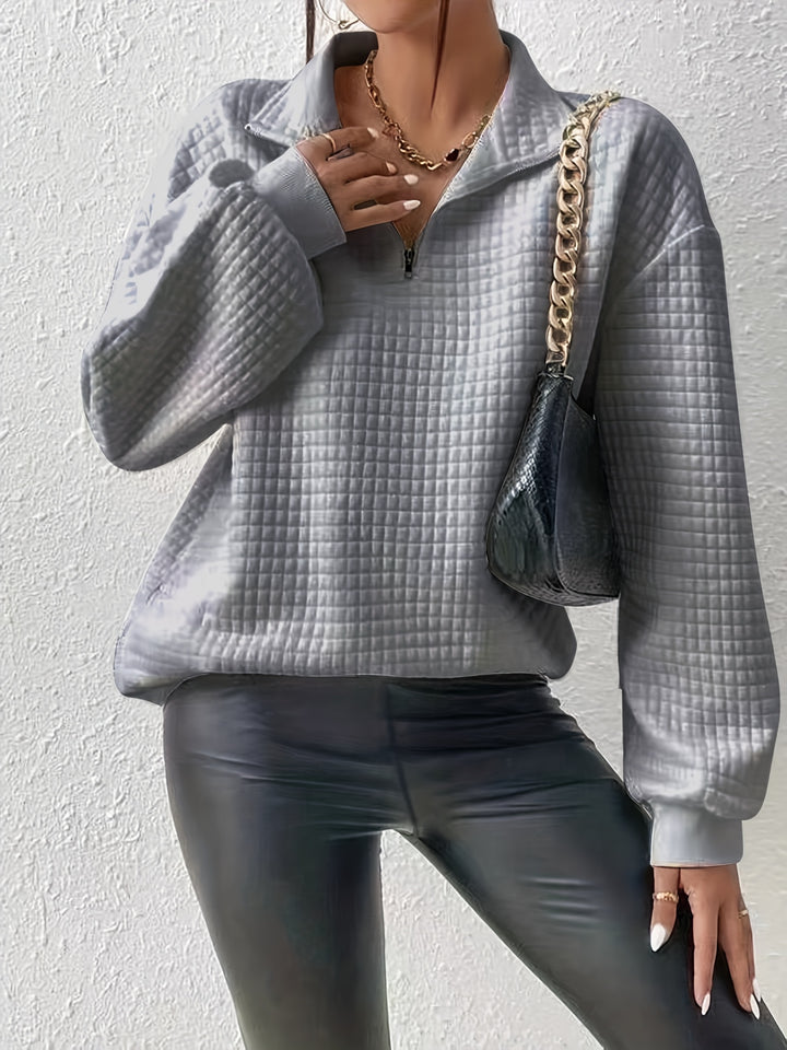 Corinna | Textured Half-Zip Pullover