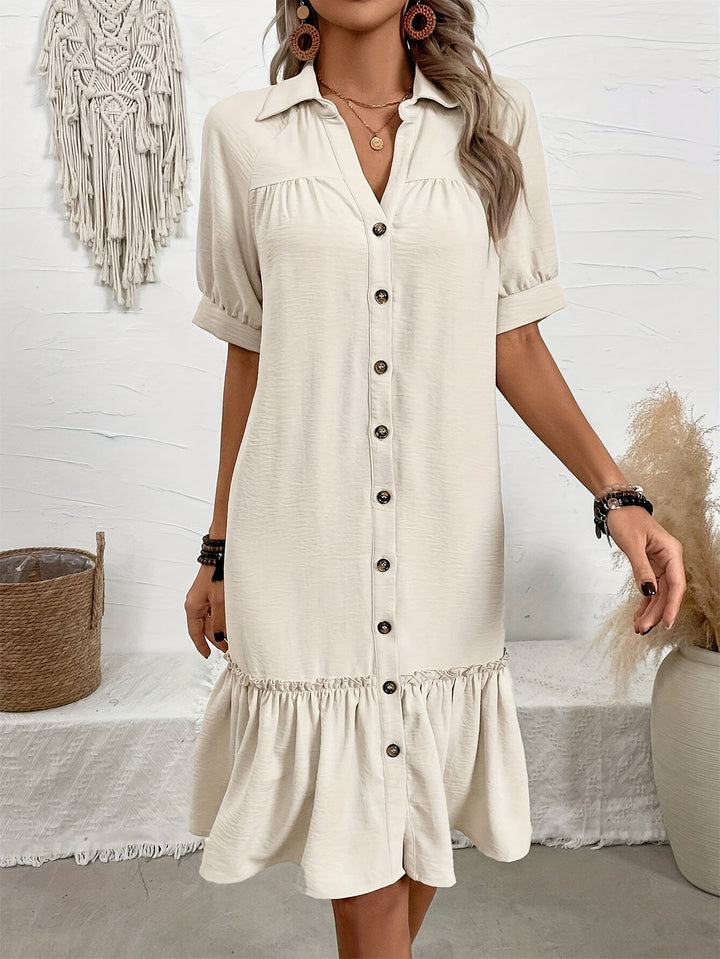 Maevelle | Elegant Boho Button Midi Dress
