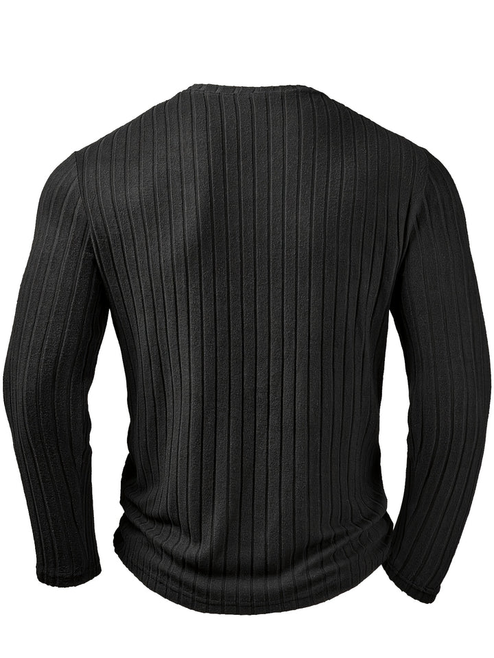 Desmond | Ribbed V-Neck Long Sleeve Top