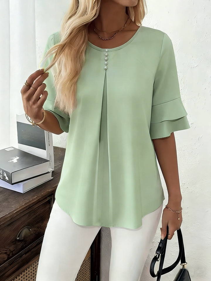 Annette | Flared-Sleeve Ruffle Top