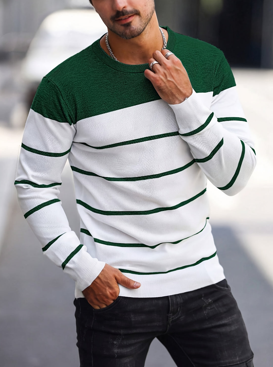 Bennington | Classic Striped Crew Neck Sweater