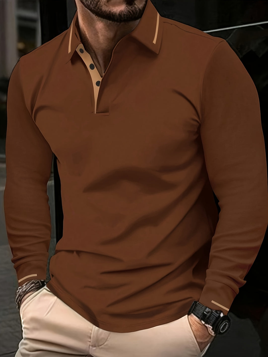 Emerson | Refined Long-Sleeve Polo Shirt