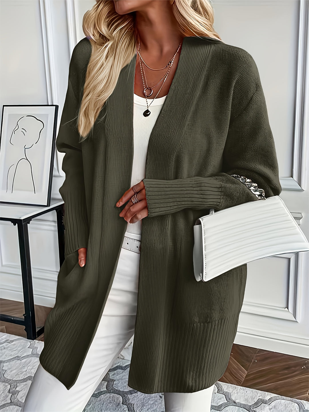 Charlotte | Draped Open-Front Cardigan