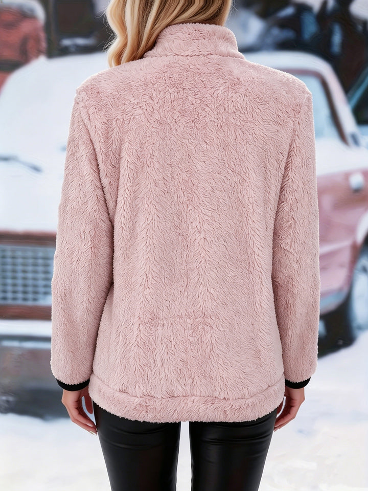 Greta | Cozy Contrast Zip Jacket