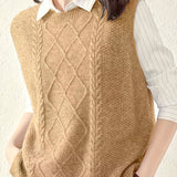 Elaine | Cable-Knit Sleeveless Sweater Vest