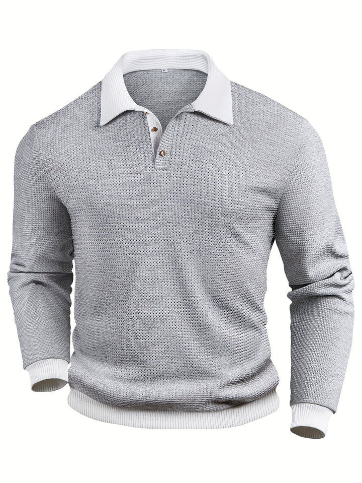 Donovan | Textured Long-Sleeve Polo Shirt