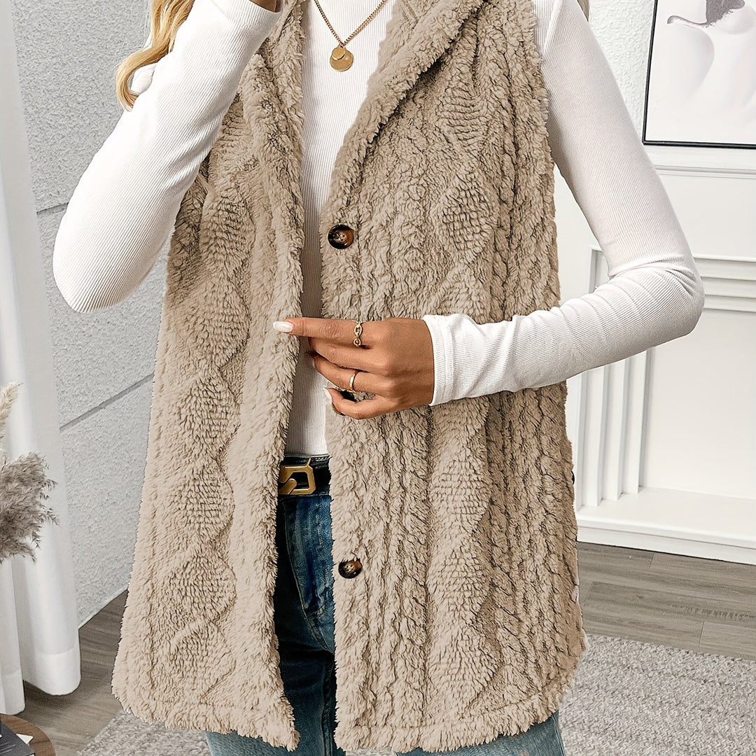 Greta | Cozy Hooded Button-Front Vest