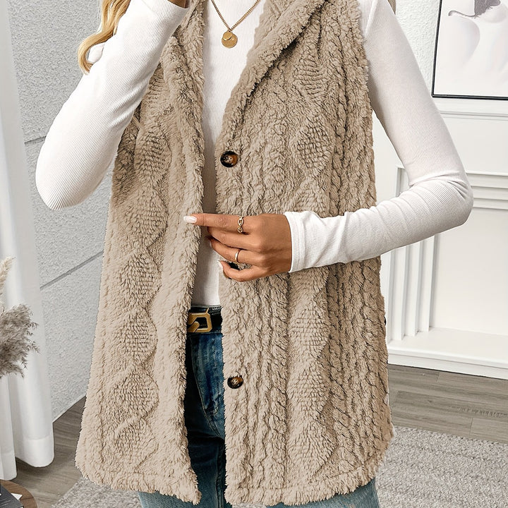 Greta | Cozy Hooded Button-Front Vest