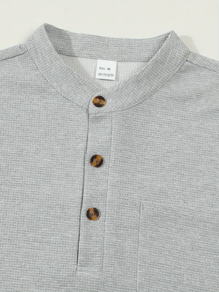 Dominic | Refined Textured Henley Shirt