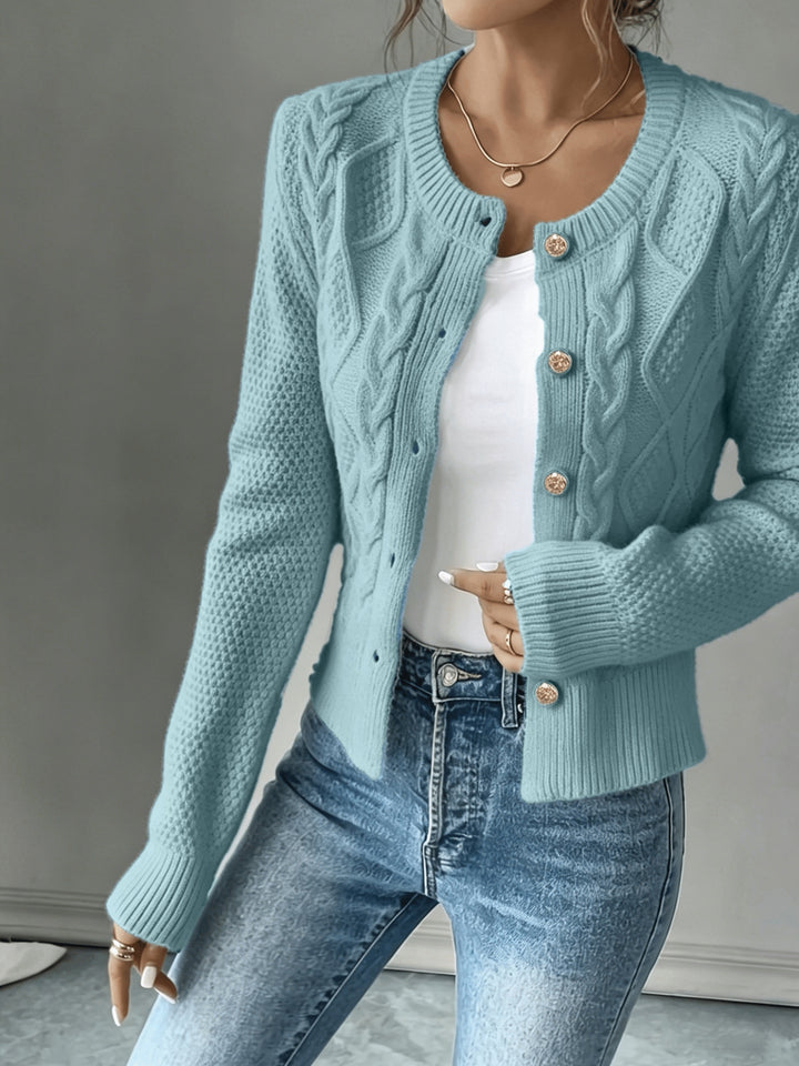 Matilda | Cable-Knit Button-Front Cardigan