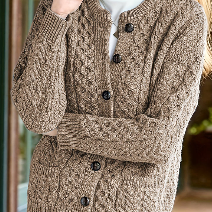Annalise | Cable-Knit Button Cardigan