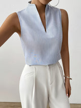 Marlowe | Sleeveless Stand-Collar Blouse