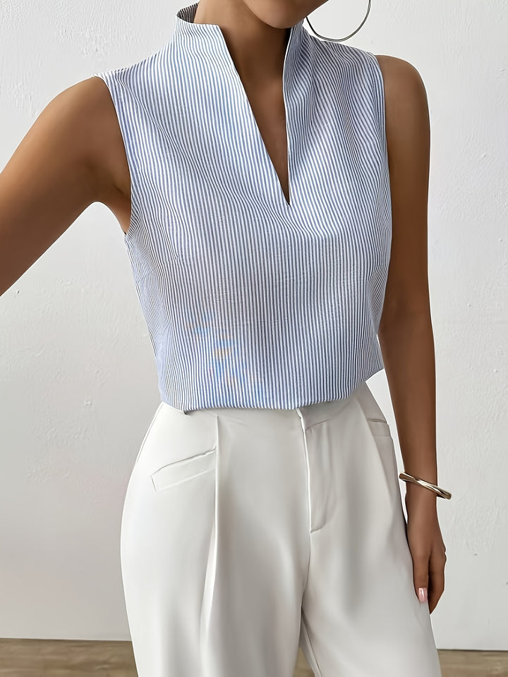 Marlowe | Sleeveless Stand-Collar Blouse