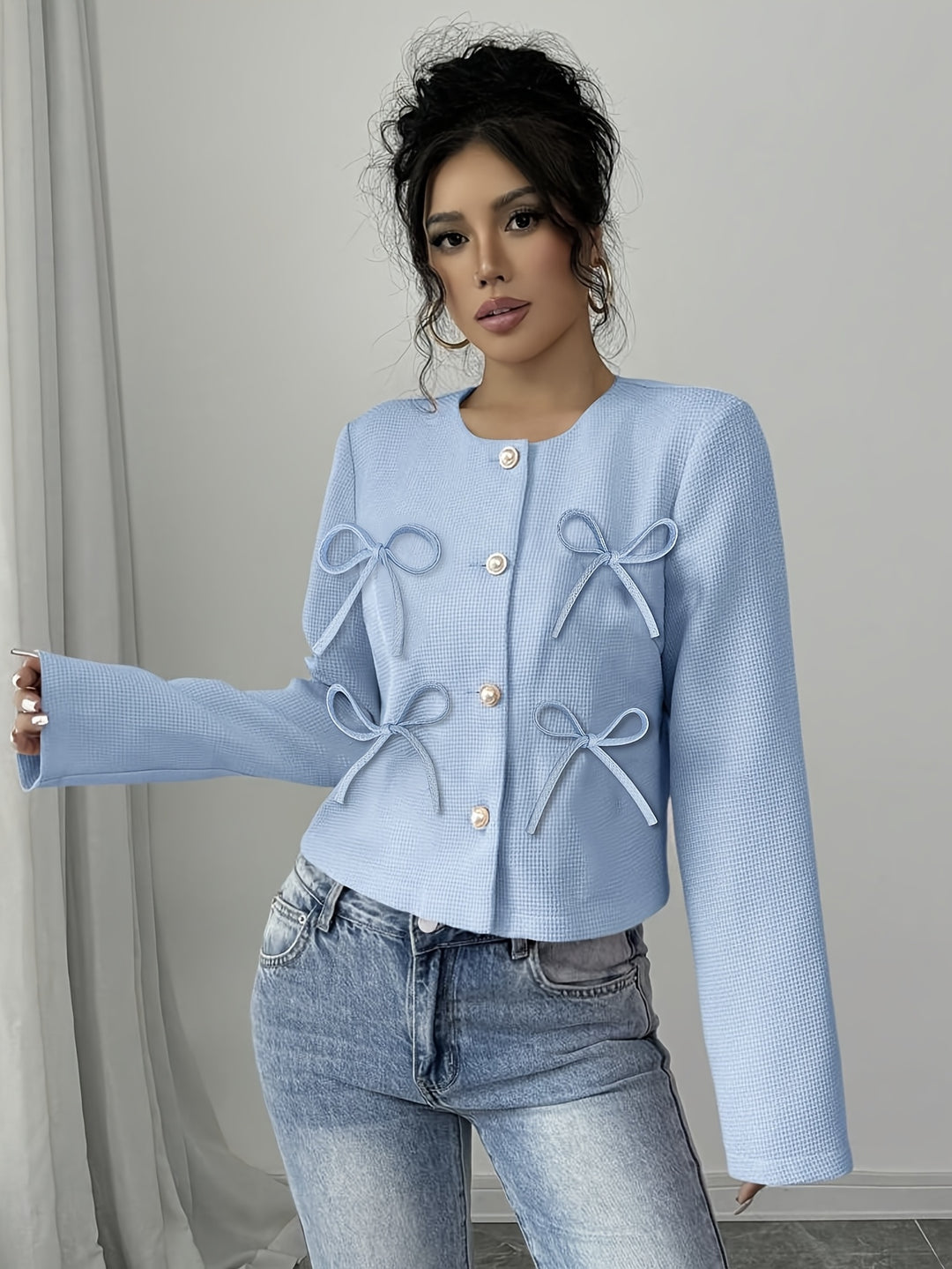 Seraphina | Bow-Detail Cropped Jacket