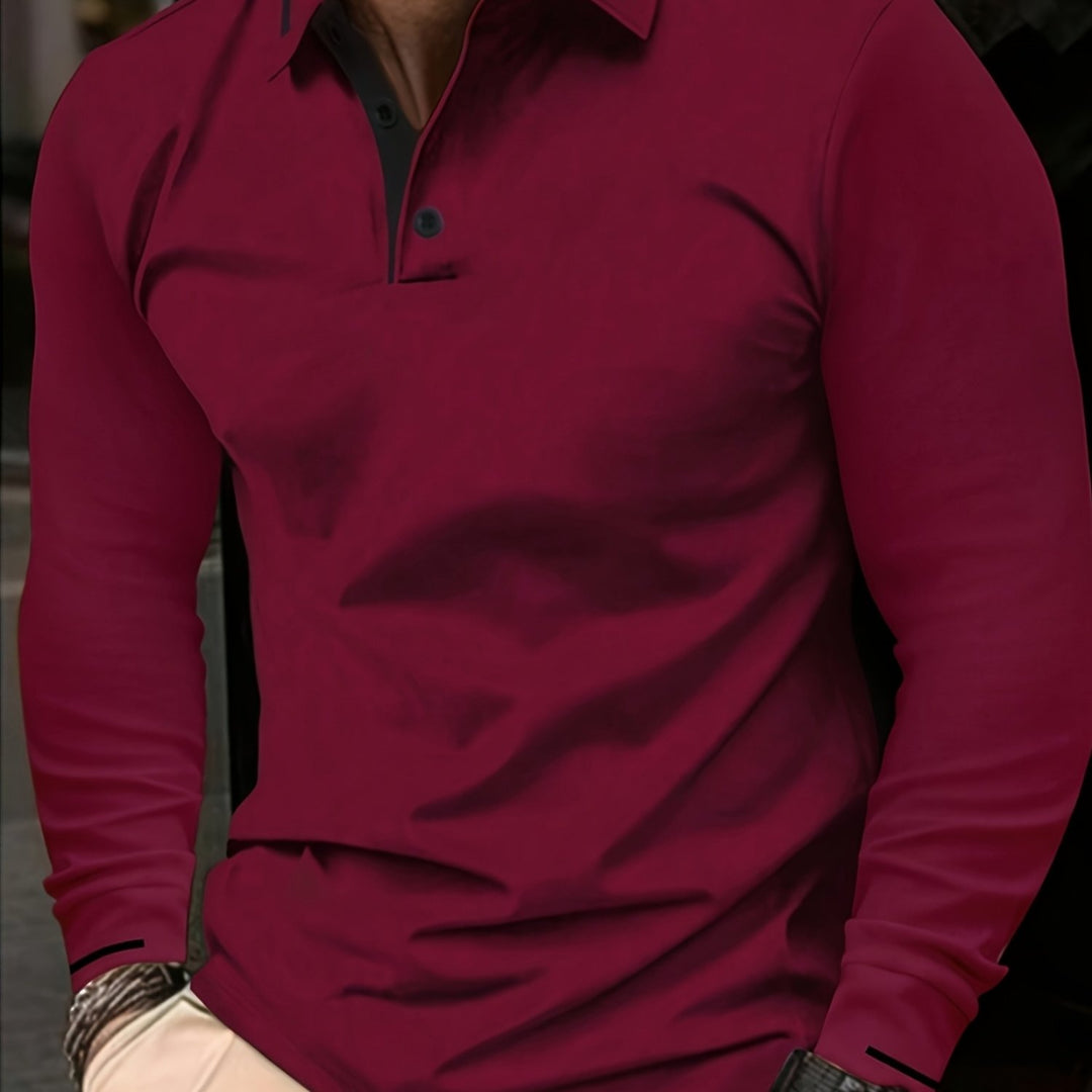 Emerson | Refined Long-Sleeve Polo Shirt