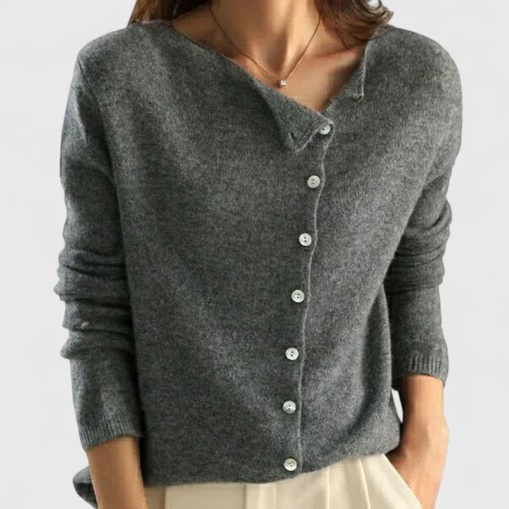 Lena | Asymmetric Button Cardigan
