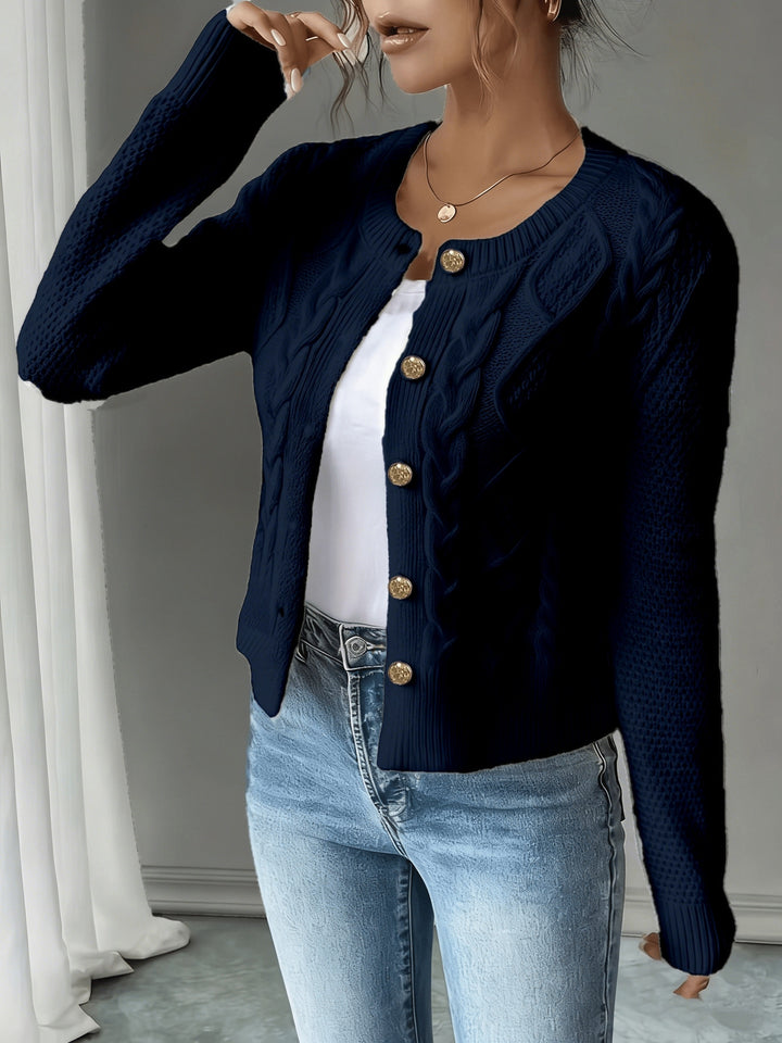 Matilda | Cable-Knit Button-Front Cardigan