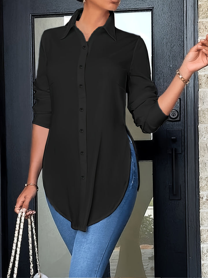 Juliana | Refined Long-Sleeve Button-Front Blouse