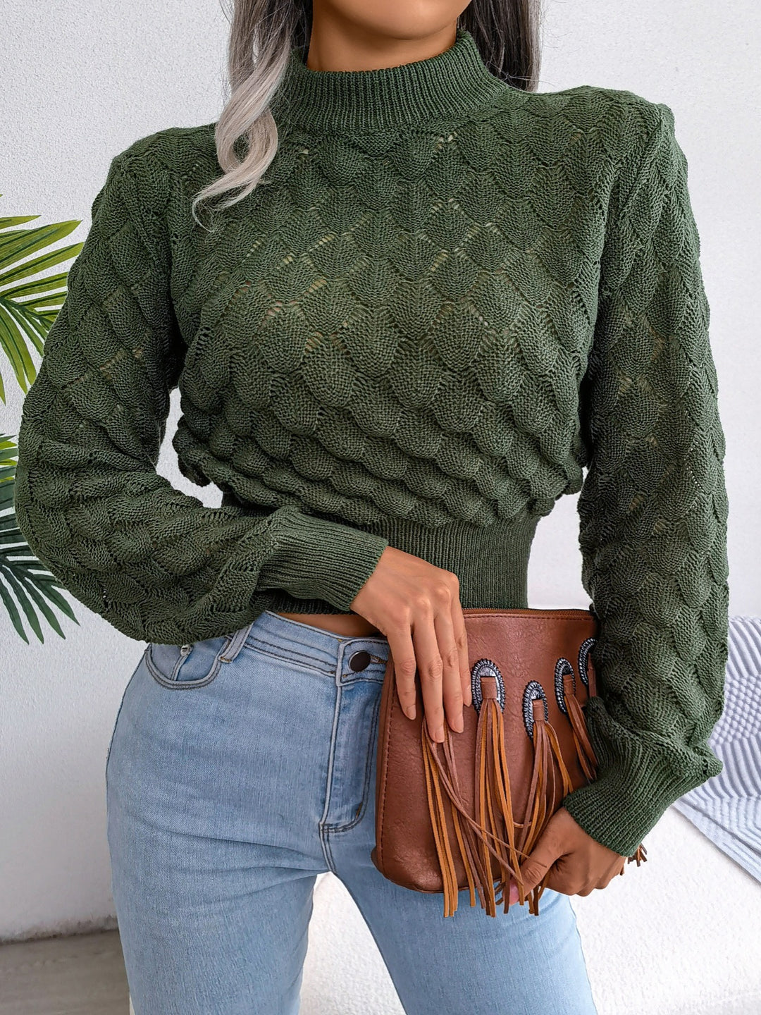 Farrah | Textured Cropped Sweater