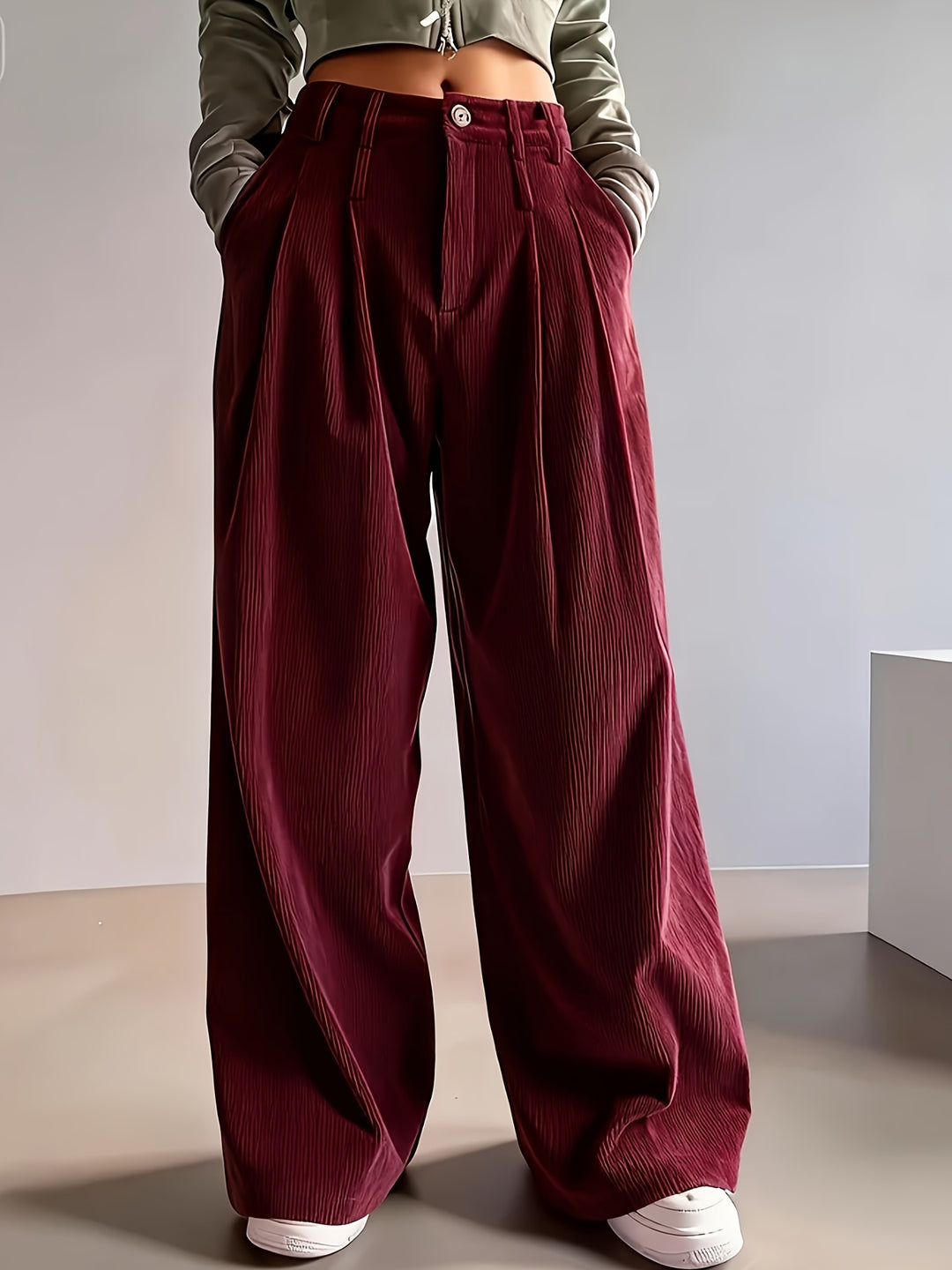 Louisa | Pleated Wide-Leg Trousers