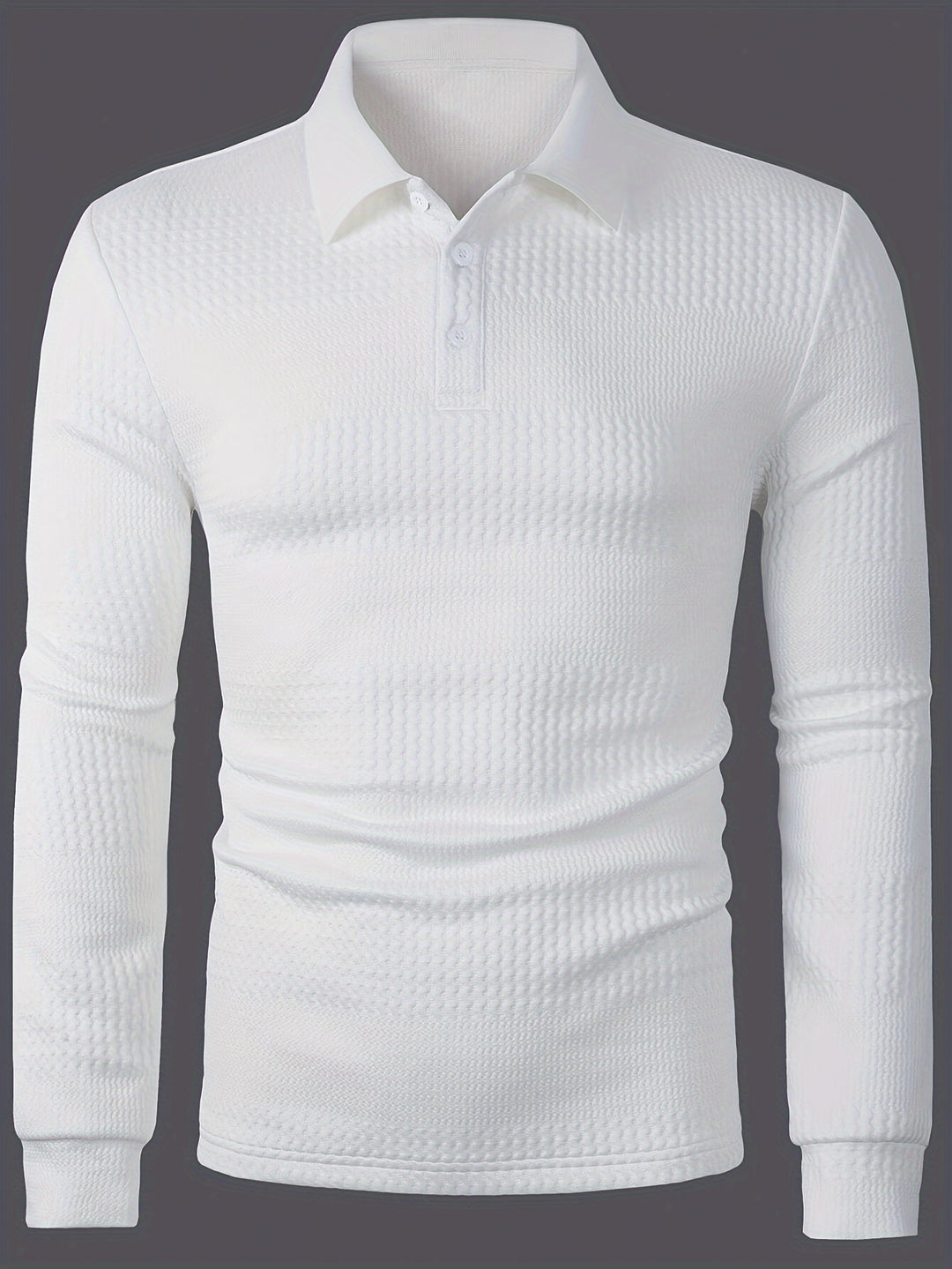 Maxwell | Textured Long Sleeve Polo Shirt